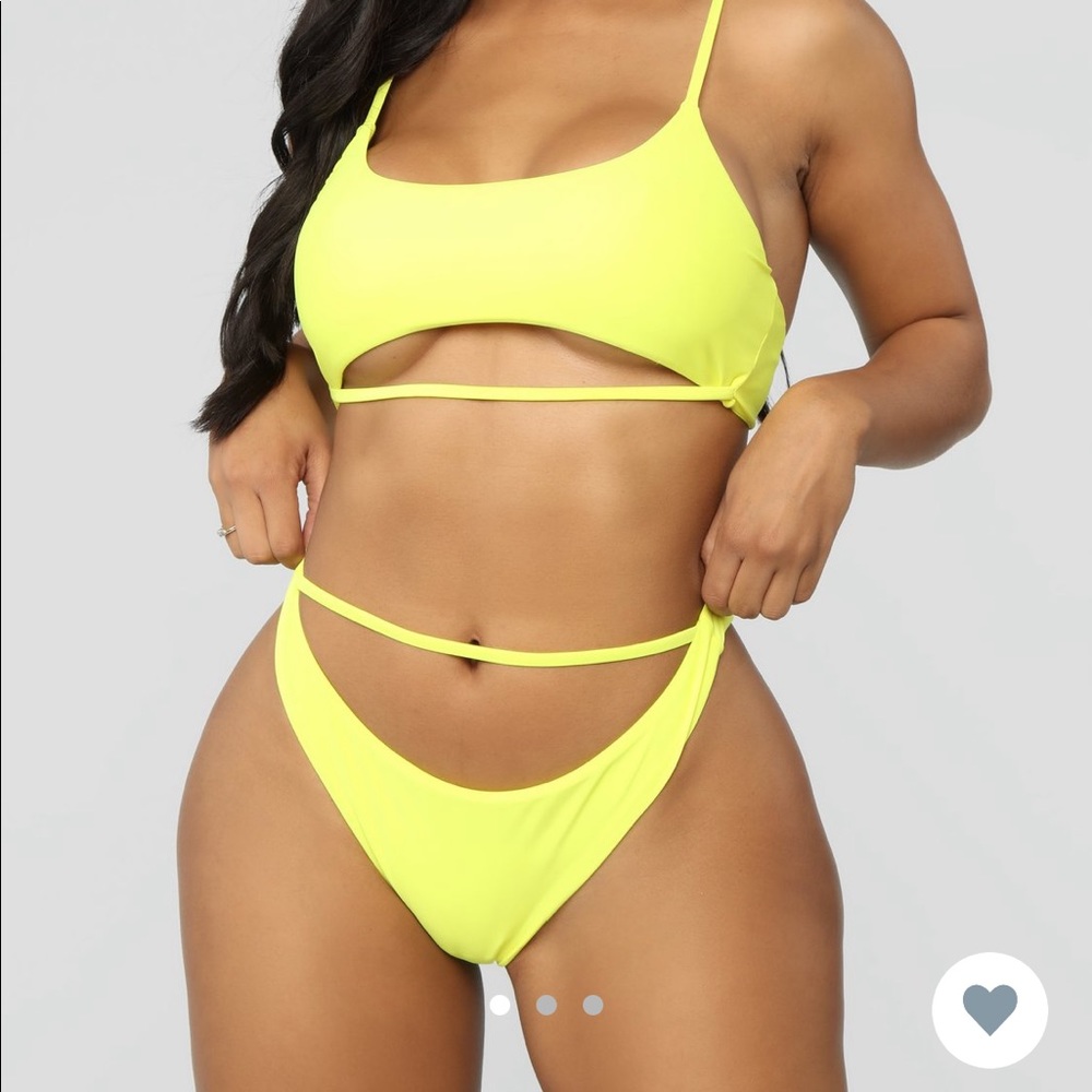 Yellow two piece bikini
